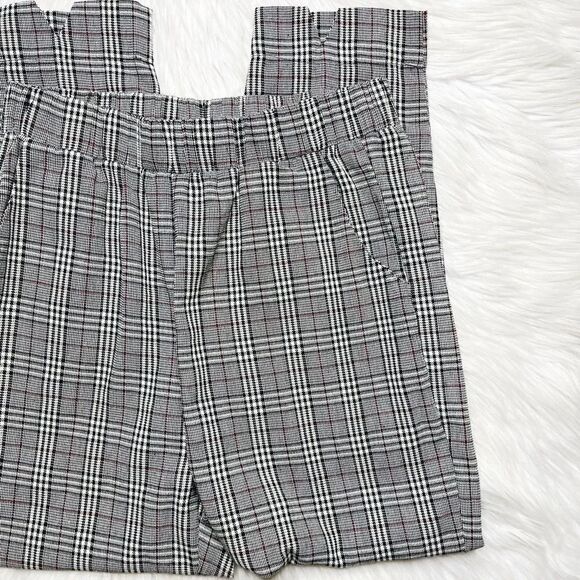 Nic & Jo Plaid Straight Leg Pants Grey Black White Size Small - Picture 1 of 5